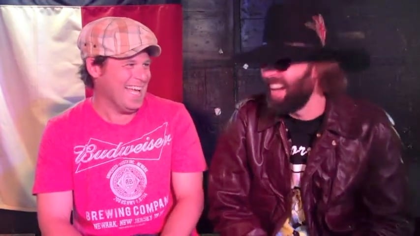 Owen Temple and Adam Carroll cracking each other up