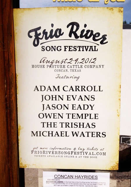 Frio River Song Festival Poster